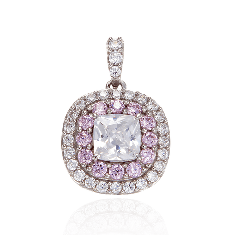 Sparkling Hypnotic White and Pink Pendant