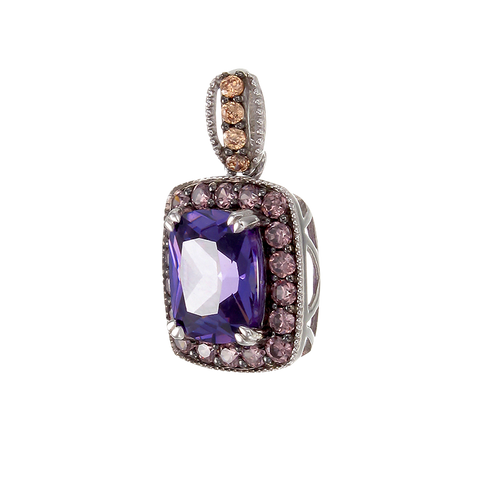 Luscious Vintage Inspired Amethyst, Rhodolite and Champagne Pendant