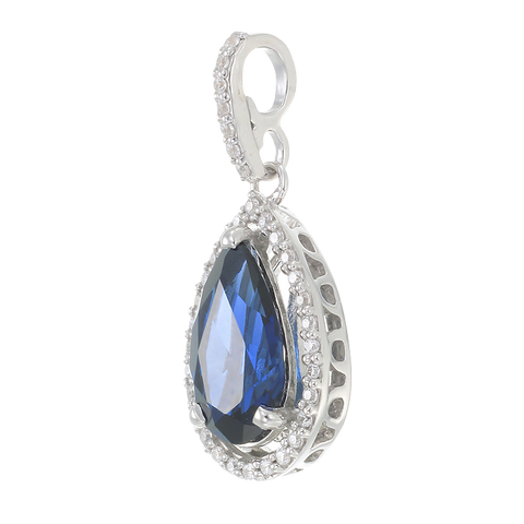 Elegant Teardrop Pendant with Blue Sapphire