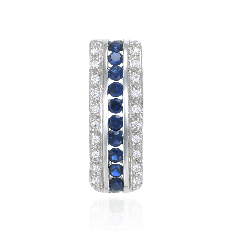 Sparkling Luscious Sapphire Curved Drop Pendant