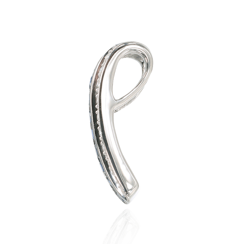 Sparkling Luscious Sapphire Curved Drop Pendant