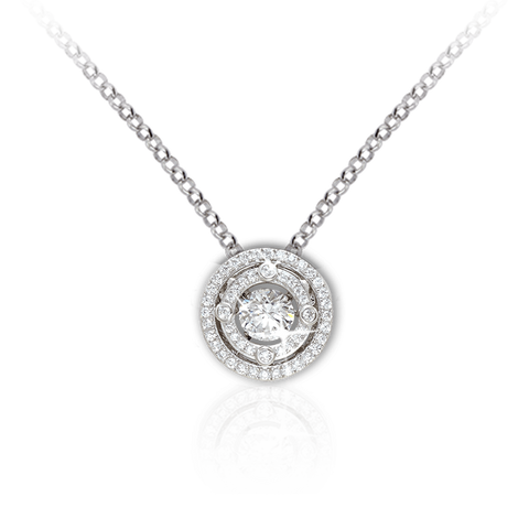 Dotted Double Halo Pendant