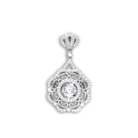 Large Vintage design Pendant with Bail Crown detailed