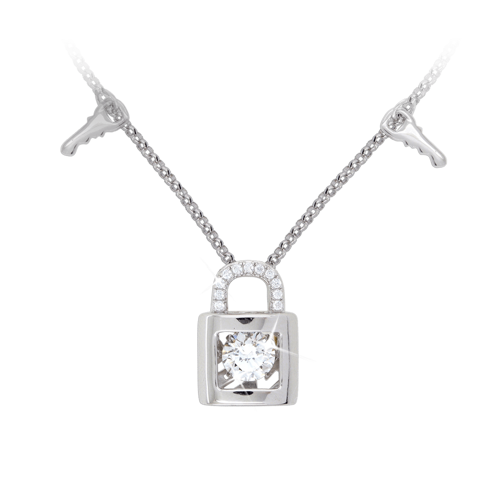 Locket Pendant with Cutout details and key charms fixed in chain
