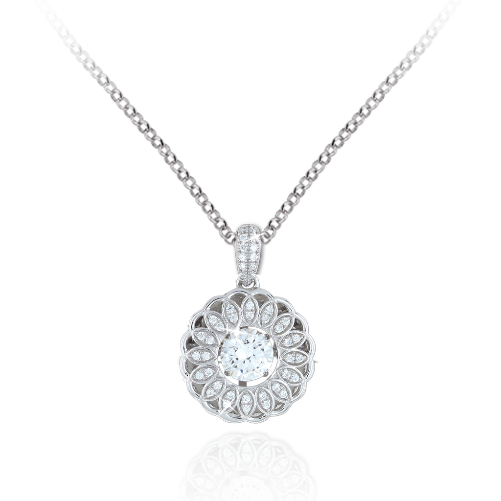 Silver Sunflower Necklace & Earring Set – Kelly England