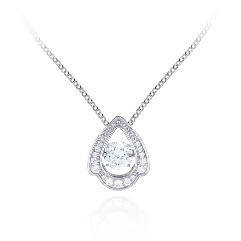 Large abstracted Tear design Pendant with Swarovski Zirconia