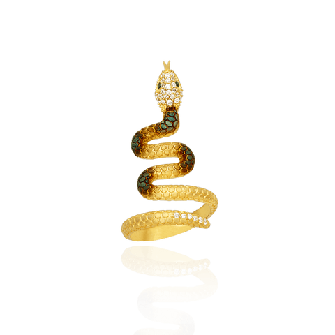 Ember Coiled Snake Ring