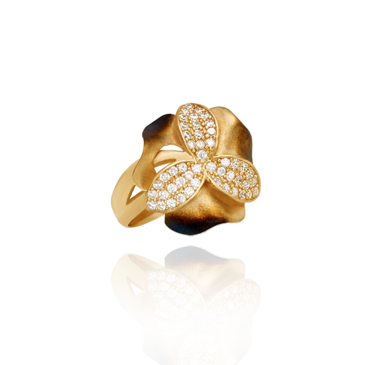 Ember Tri- Petal Buttercup Ring