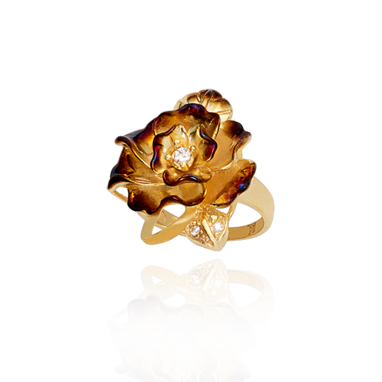 Small Ember Rose Ring