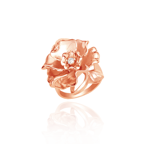 Small Open Rose Flower Ring