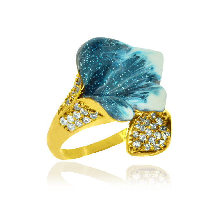 Calla Lily Enamel Ring Karina Ariana
