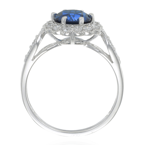 Vintage Inspired Ring in Blue Sapphire