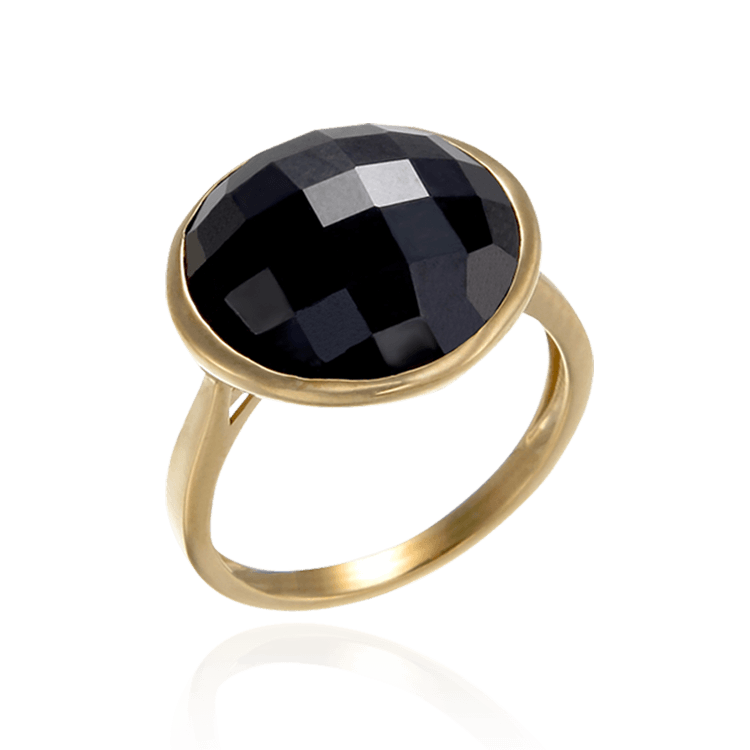 Lustrous Shimmering Black 18K Gold Vermeil Ring Karina Ariana