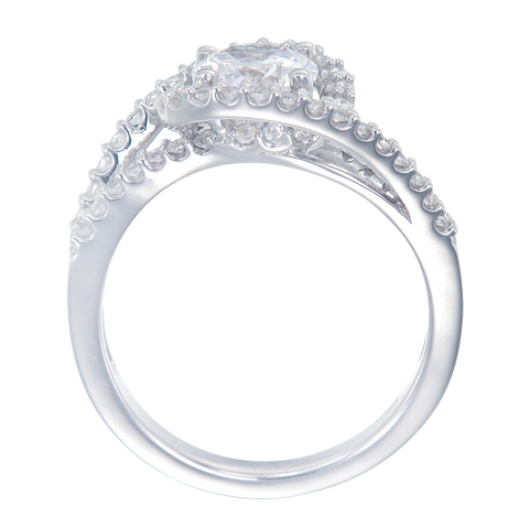 Sparkling Accented Ring with Spiral Design
