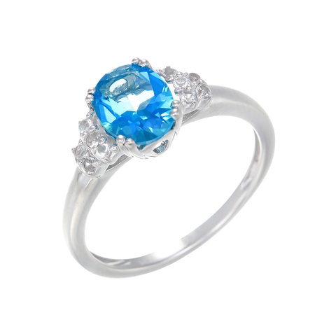 Gorgeous Cluster Ring with Passion Topaz and Natural White Topaz