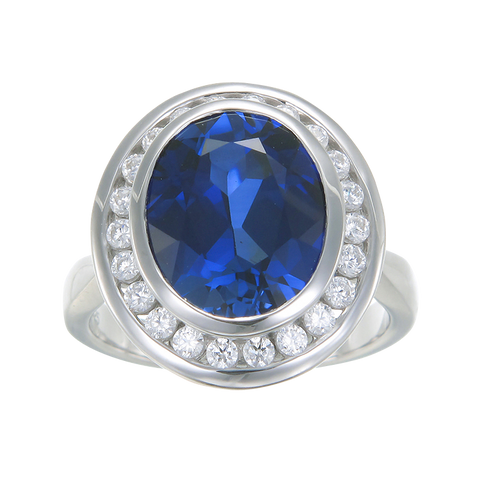 Regal Blue Sapphire Oval Ring