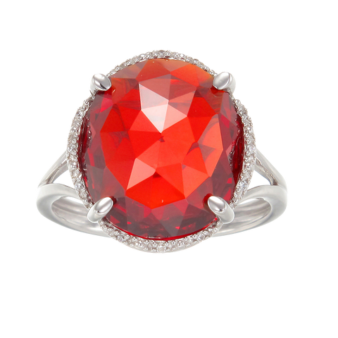 Luscious Cocktail Ring with Red CZ