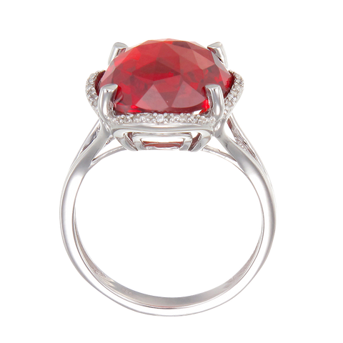 Luscious Cocktail Ring with Red CZ