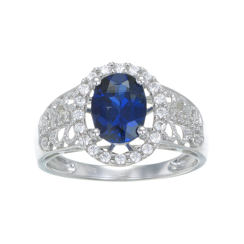 Vintage Inspired Blue Sapphire Ring
