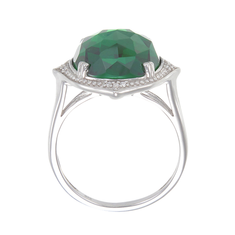 Stunning Cocktail Ring with Green CZ