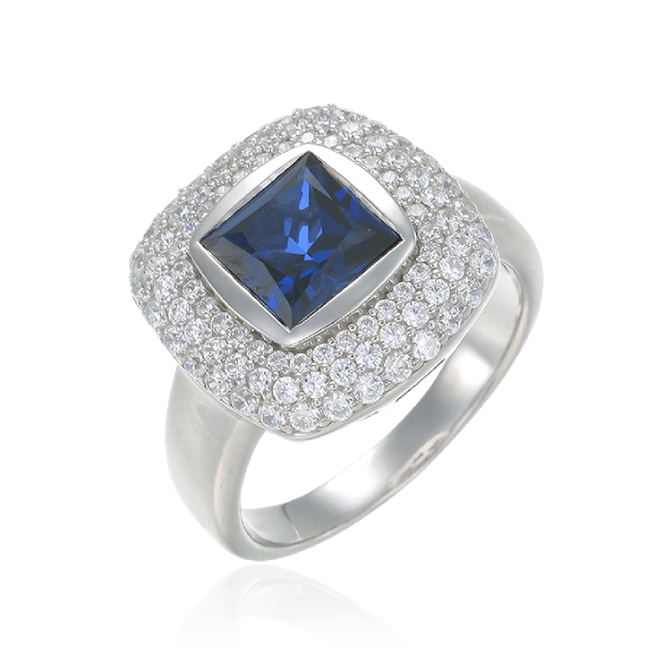 Deco Inspired Sapphire Ring