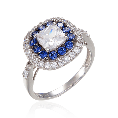 Sparkling Hypnotic White and Blue Tanzanite Ring