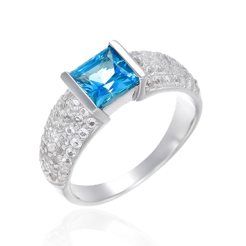 Passion Topaz Ring with Natural White Topaz