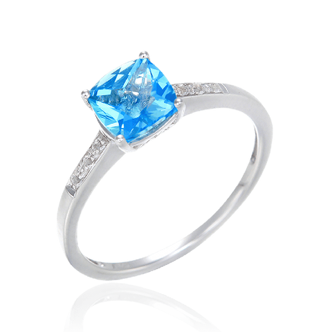 Passion Topaz Sparkling Ring with Natural White Topaz