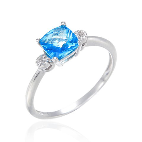 Passion Topaz Sparkling Ring with Natural White Topaz