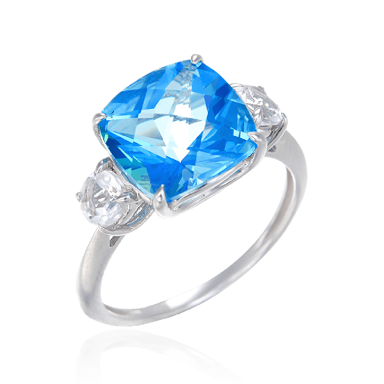 Passion Topaz Sparkling Luscious Ring with Natural White Topaz
