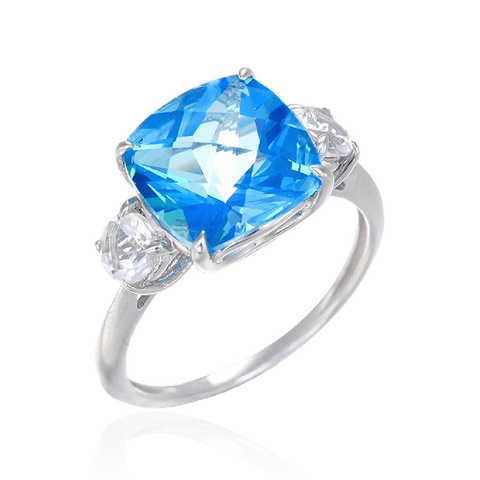 Passion Topaz Sparkling Luscious Ring with Natural White Topaz