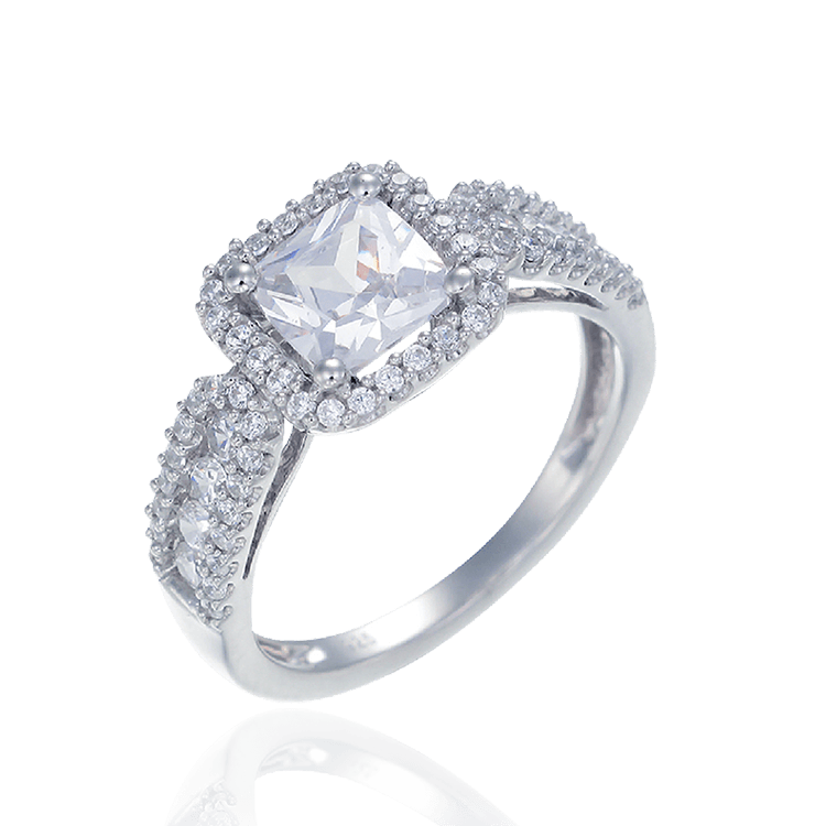 Sparkling Ring with Halo Setting