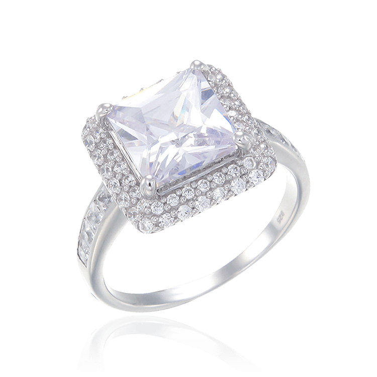 Sparkling Cushion Cut Setting Ring