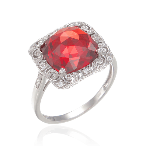 Classically Styled Passion Red Ring