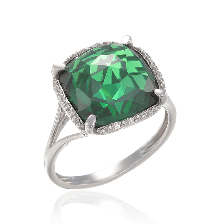 Cushion cut 2025 emerald ring