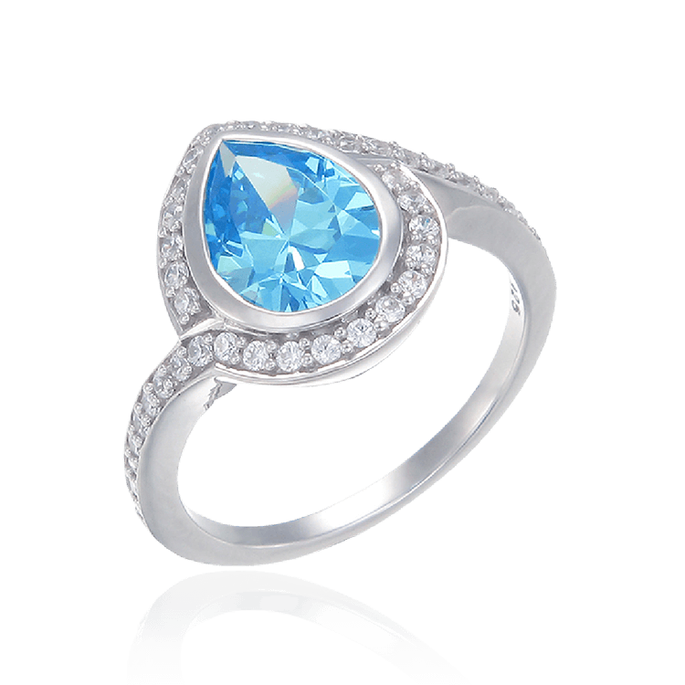 Glamorous Blue Spiral Ring