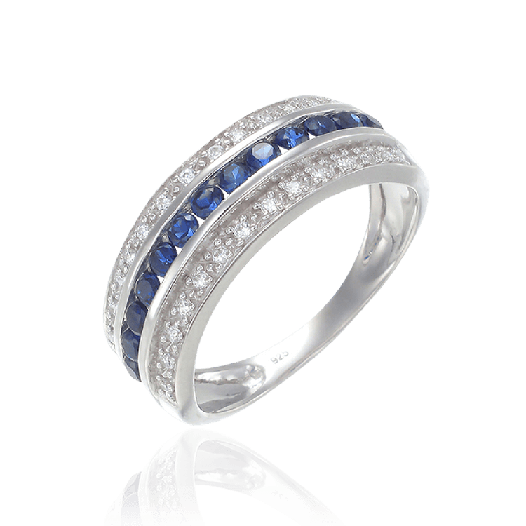 Sparkling Luscious Ring with Sapphire
