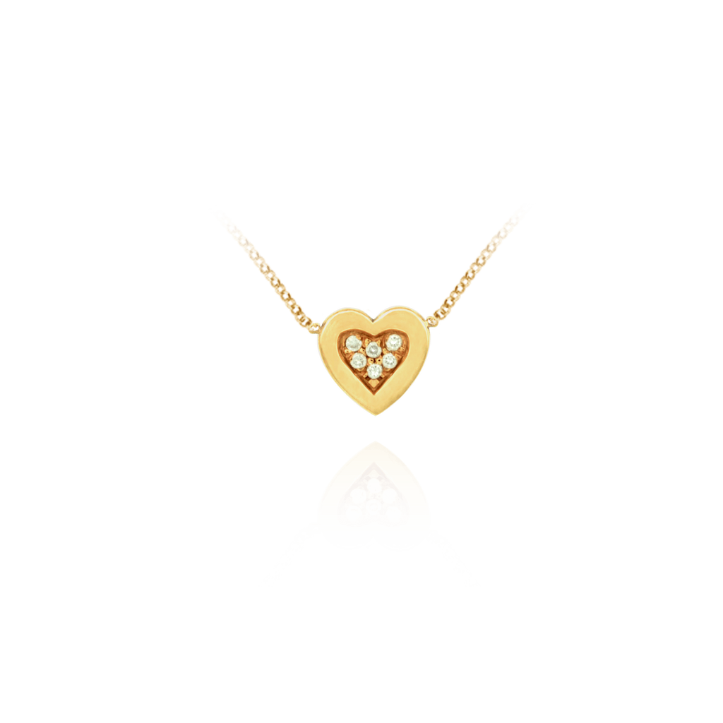 Heart With Diamonds Necklace
